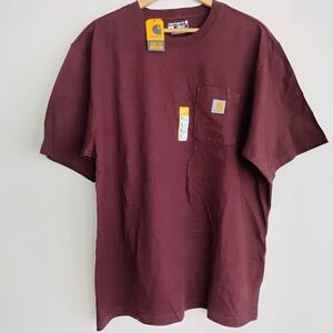 NWT Carhartt Burgundy Maroon Original Fit Shirt Tee XL Redskin Commander Colors